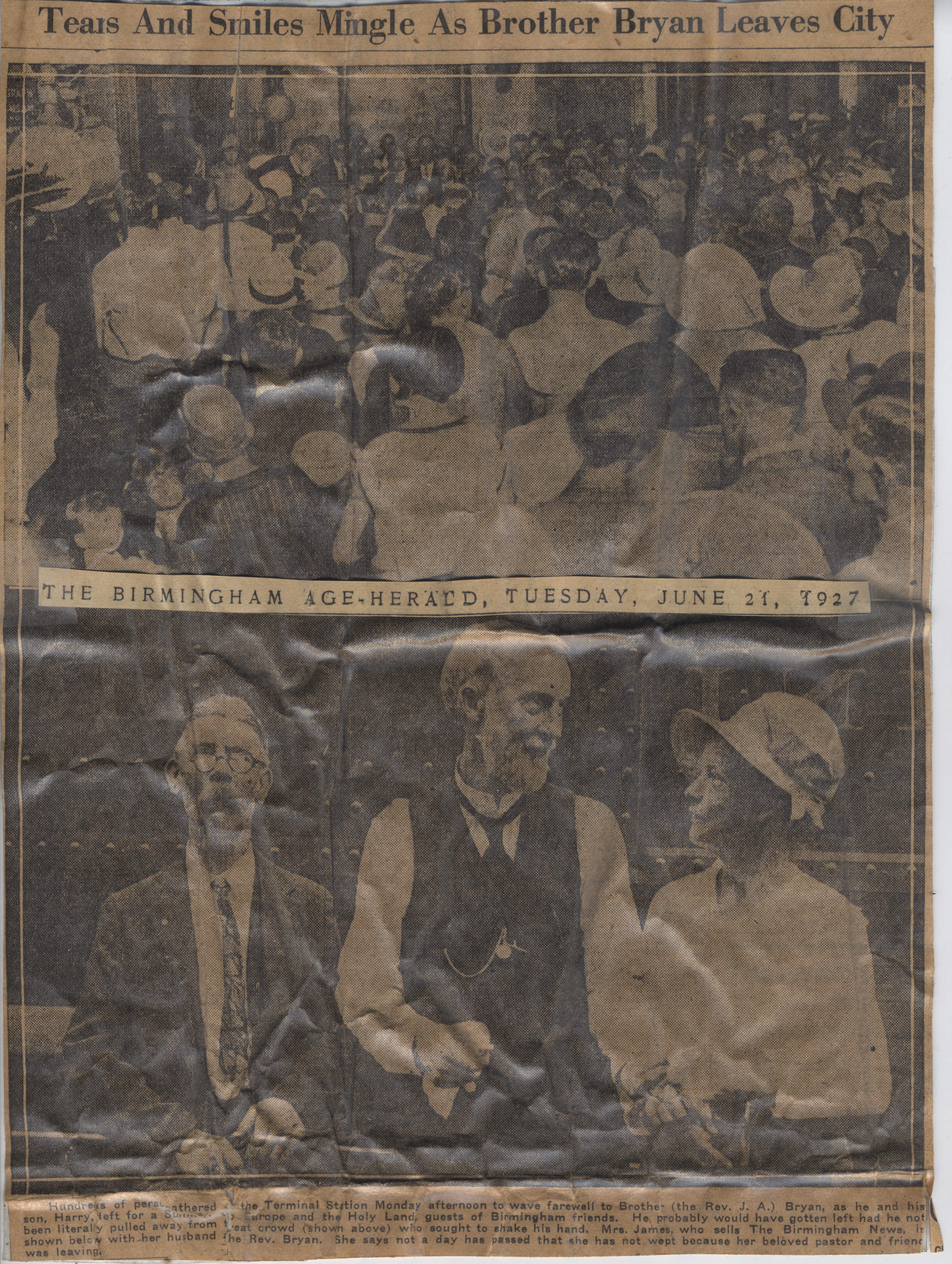 Tears and Smiles Mingle as Brother Bryan Leaves City